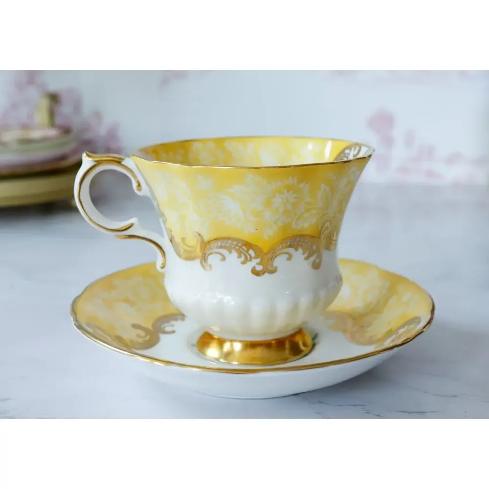 VTG 1960s Paragon Trenton Floral Teacup Set English Countryside Cottage Regency